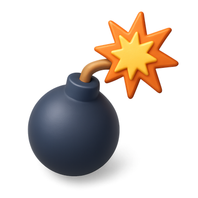 Stylish 3D Boom Icon with Volumetric Design