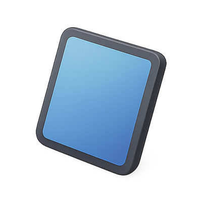 Modern Square Blue Button Icon for UI Design