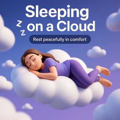 Dreamy Illustration of Relaxation on a Cloud