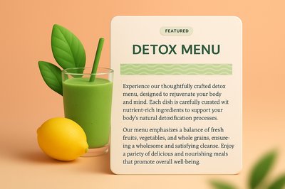 3D Detox Menu Illustration with Vibrant Colors
