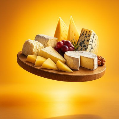 Realism Cheese Platter with Dynamic Lighting and Composition