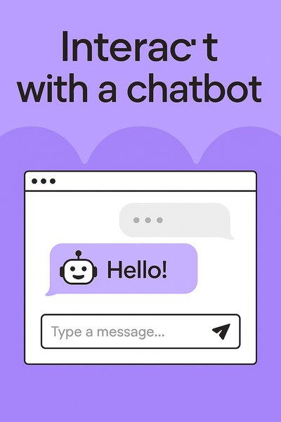 Chatbot Interaction Graphic with Playful Design