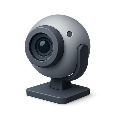 Stylish 3D Webcam Icon in Isometric View
