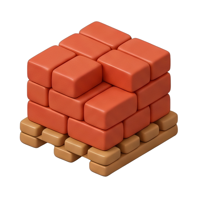 stacked bricks on a pallet