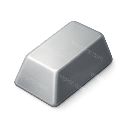 3D Silver Bar Icon in Isometric View