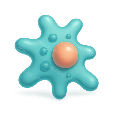 Stylized 3D Amoeba Icon with Soft Colors