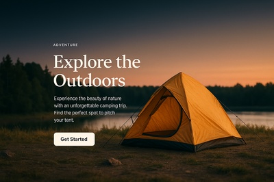 Stylish Tent Icon for Adventure Web Page Design