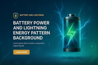 Battery Power and Lightning Energy Pattern Background