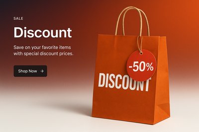 Stylish Discount Promotion Web Page Design