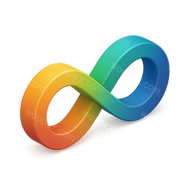 3D Icon of Neurodiversity Infinity Symbol in Vibrant Colors