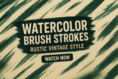 Vintage Style Watercolor Brush Strokes Graphic