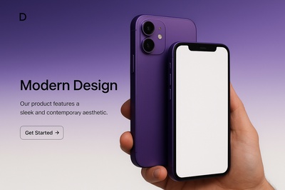 Stylish Purple Phone with Modern Design in Hand