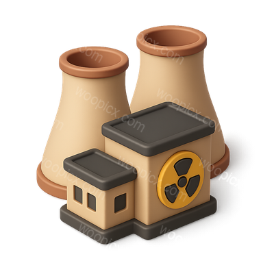 3D Icon of a Nuclear Power Plant with Isometric View