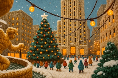 Whimsical Holiday Scene at Rockefeller Center