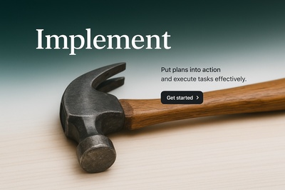 Stylish Web Design Featuring a Hammer Tool