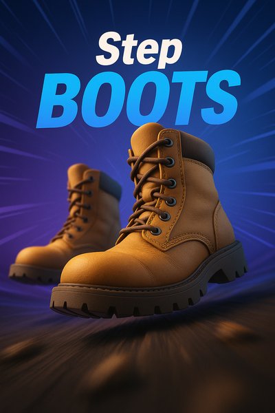 Dynamic Boots Illustration with Engaging Background