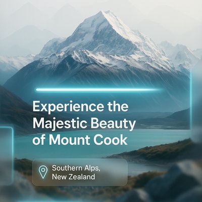 Stunning Landscape Promotion Featuring Mount Cook in New Zealand