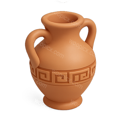 Stylized Terracotta Vase with Greek Motif