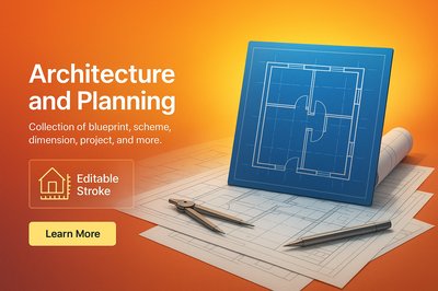 Blueprint and Planning Graphic for Architecture Projects