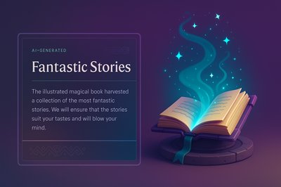 Magical Book of Fantastic Stories Illustration