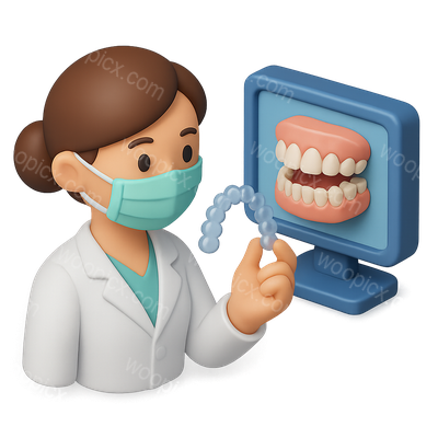 Invisalign Dental Checkup Icon in 3D Style