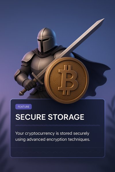 Knight with Bitcoin Shield: Secure Cryptocurrency Storage