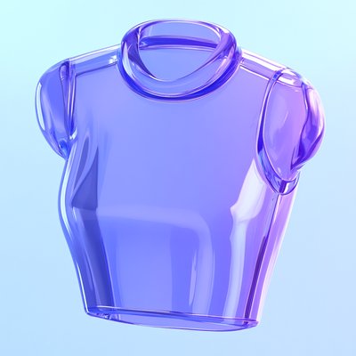 Translucent Purple Fashion Top 3D Render