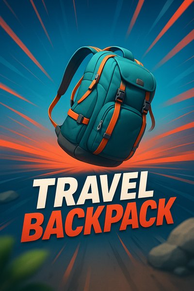 Dynamic Travel Backpack Design with Vivid Background