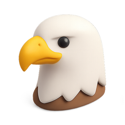 Stylized Cartoon Eagle Head Character Design