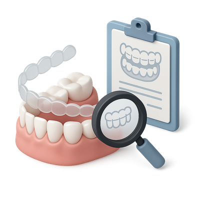 3D Invisalign Check Icon for Dental Aesthetics