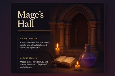 Mystical Mage's Hall with Ancient Library
