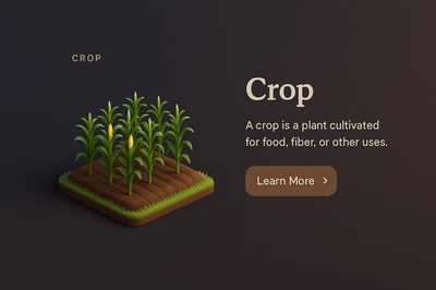 Detailed 3D Scene of Crops in a Dark Background