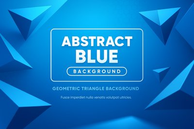Abstract Blue Geometric Background with Triangles and Clean Text