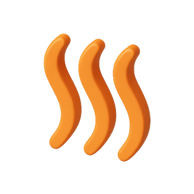 Abstract Wavy Orange Shapes on Black Background