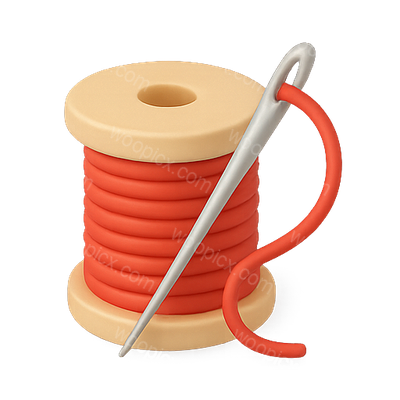 Realistic Illustration of a Spool of Thread and Needle