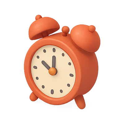Stylized Alarm Clock with Playful Design