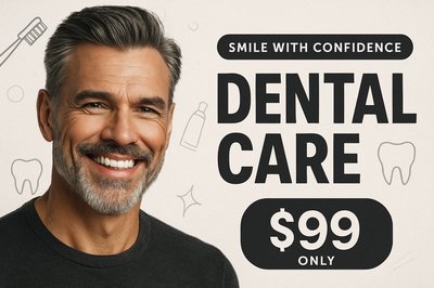 Handsome Mature Man Smiling for Dental Advertisement