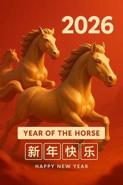 Dynamic 3D Horses Celebrating the Year of the Horse