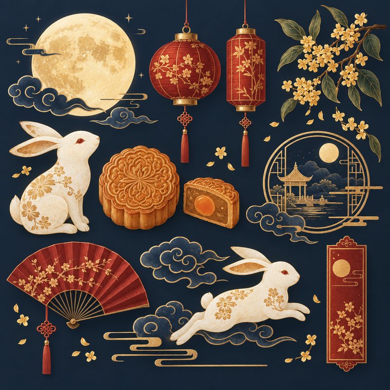 Mid-Autumn festival design elements