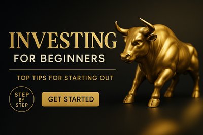 Investment Guidance Graphic for Beginners Featuring a Bull Statue