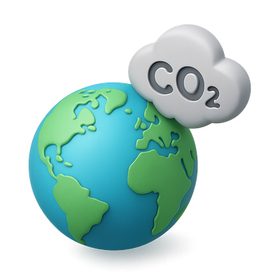 3D Visualization of Earth with Carbon Dioxide Emissions