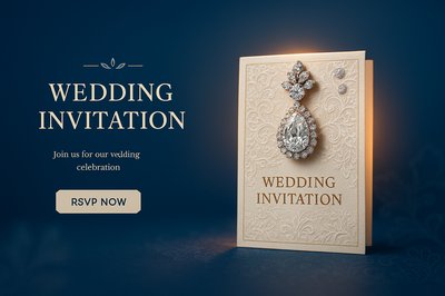 Elegant Wedding Invitation Design with Sparkling Details