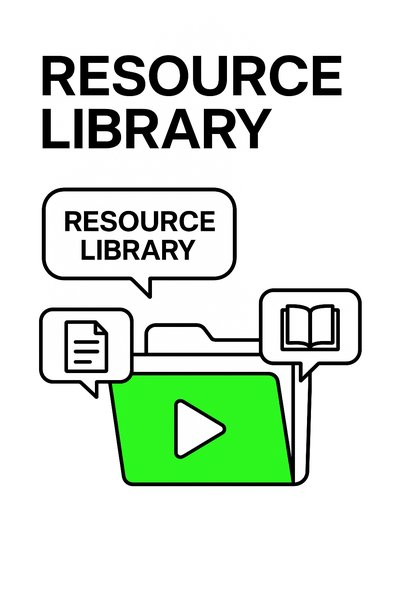 Resource Library Graphic with Iconic Elements