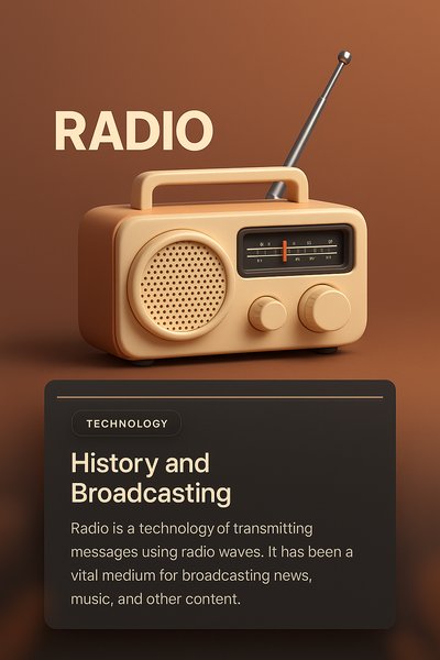 3D Illustration of a Radio in a Modern Design