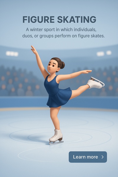 Detailed 3D Illustration of Figure Skating in Action