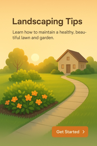 Tranquil Sunset Garden Scene with Pathway