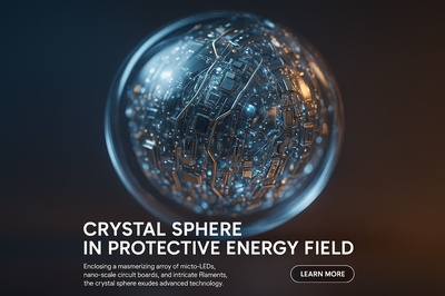 Hyperrealistic Crystal Sphere in Protective Energy Field