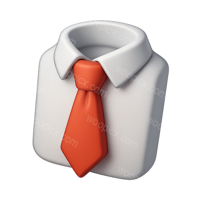 Stylish 3D Necktie Icon in Isometric View