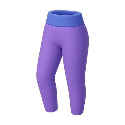Stylish Purple Leggings with Blue Waistband