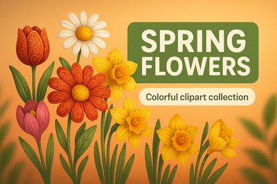 Vibrant Spring Flowers Clipart Collection